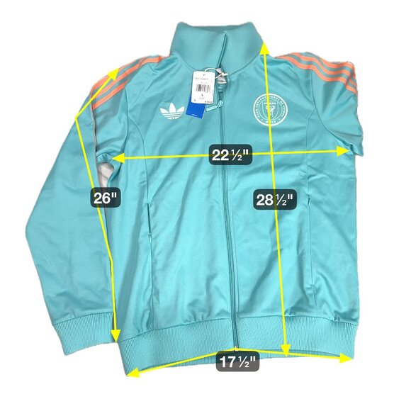 Adidas Originals Aqua MLS Inter Miami CF 24’ Full-Zip Jacket Men’s Large JJ1829 - Picture 2 of 15